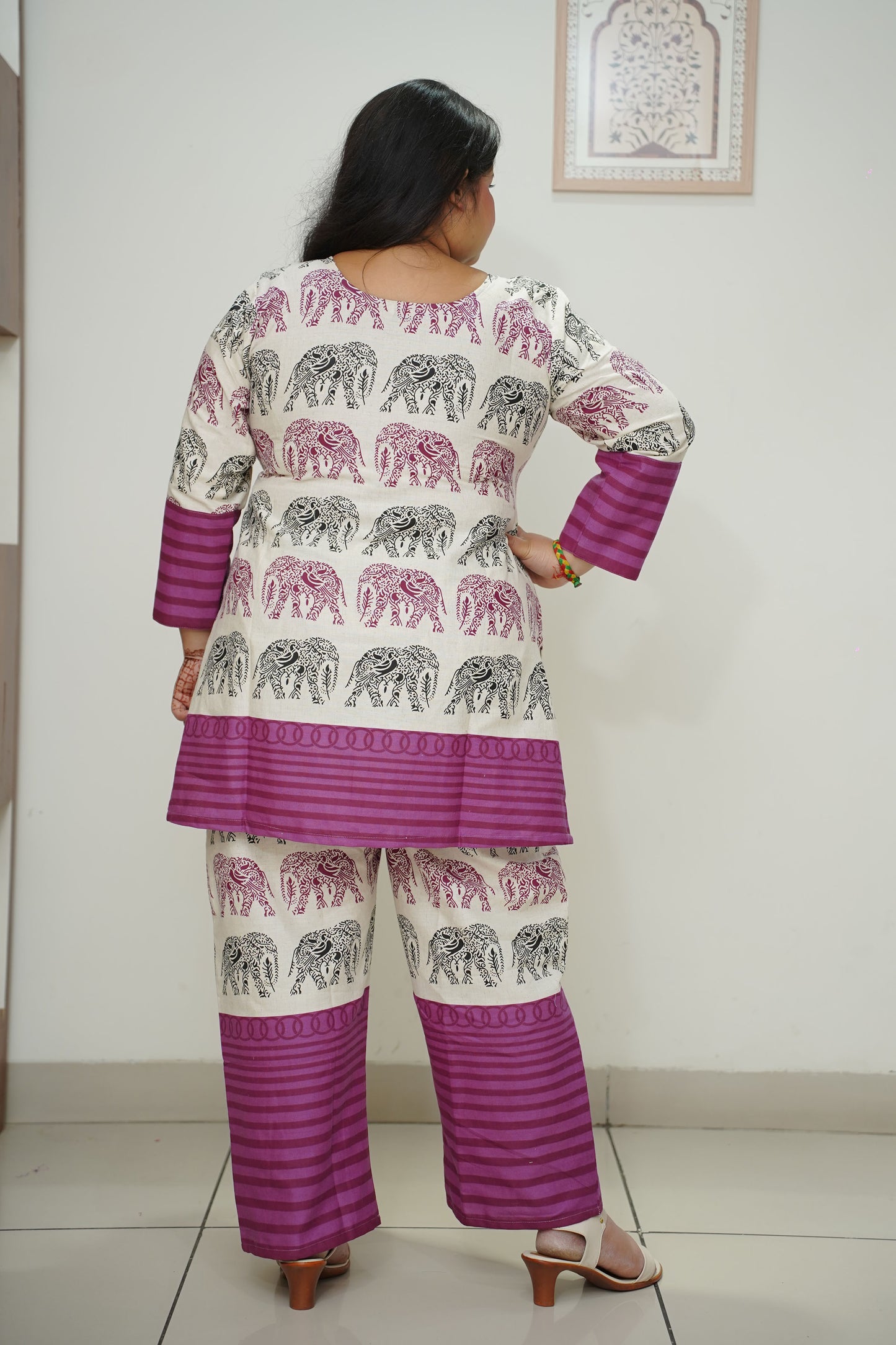 Wine Safari Printed Cotton Co-ord Set