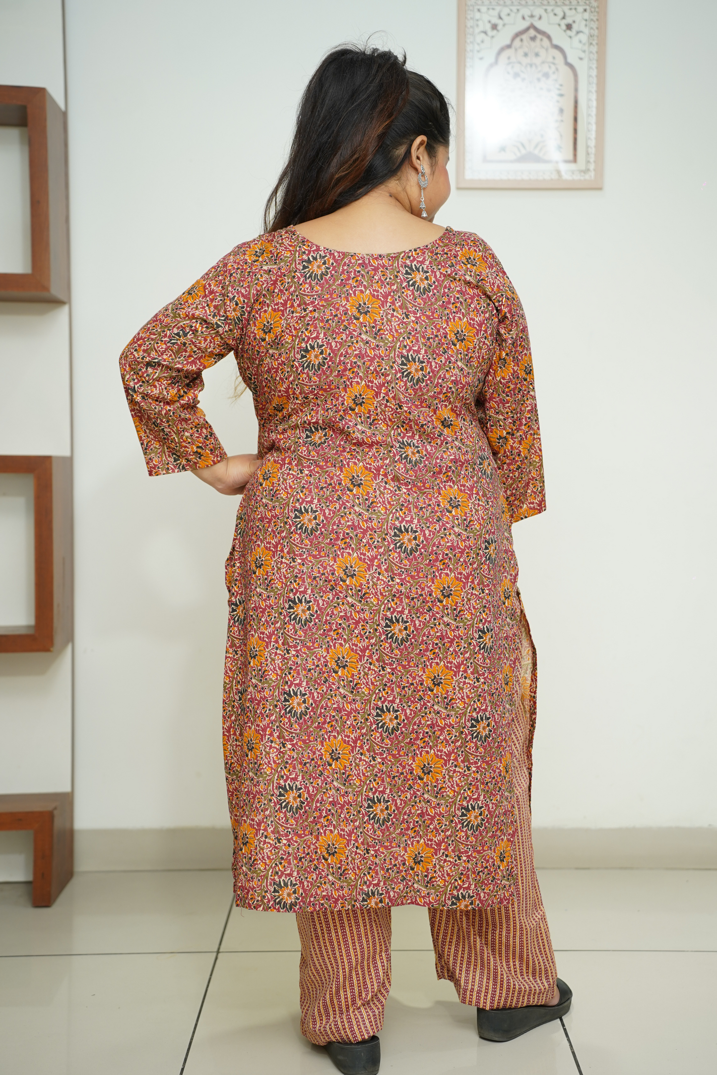 Rust Floral Cotton Suit Set