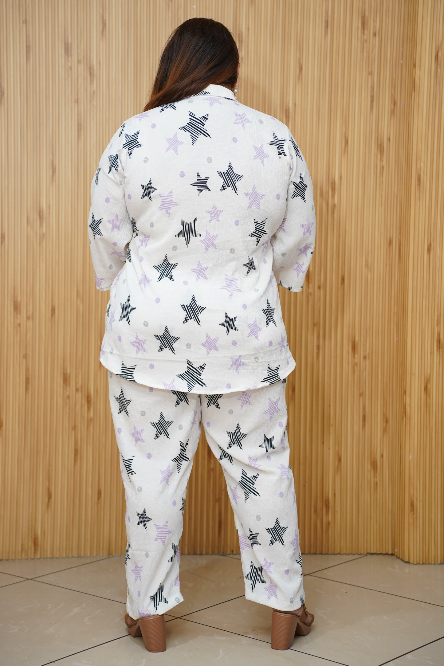 Starry White Co-ord Set with Pockets