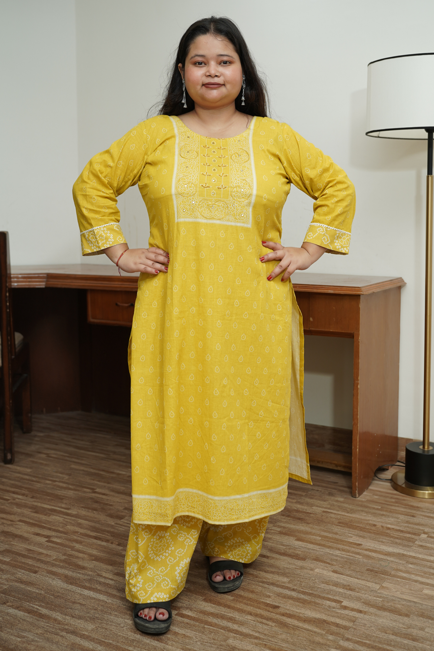 Yellow Cotton Suit Set