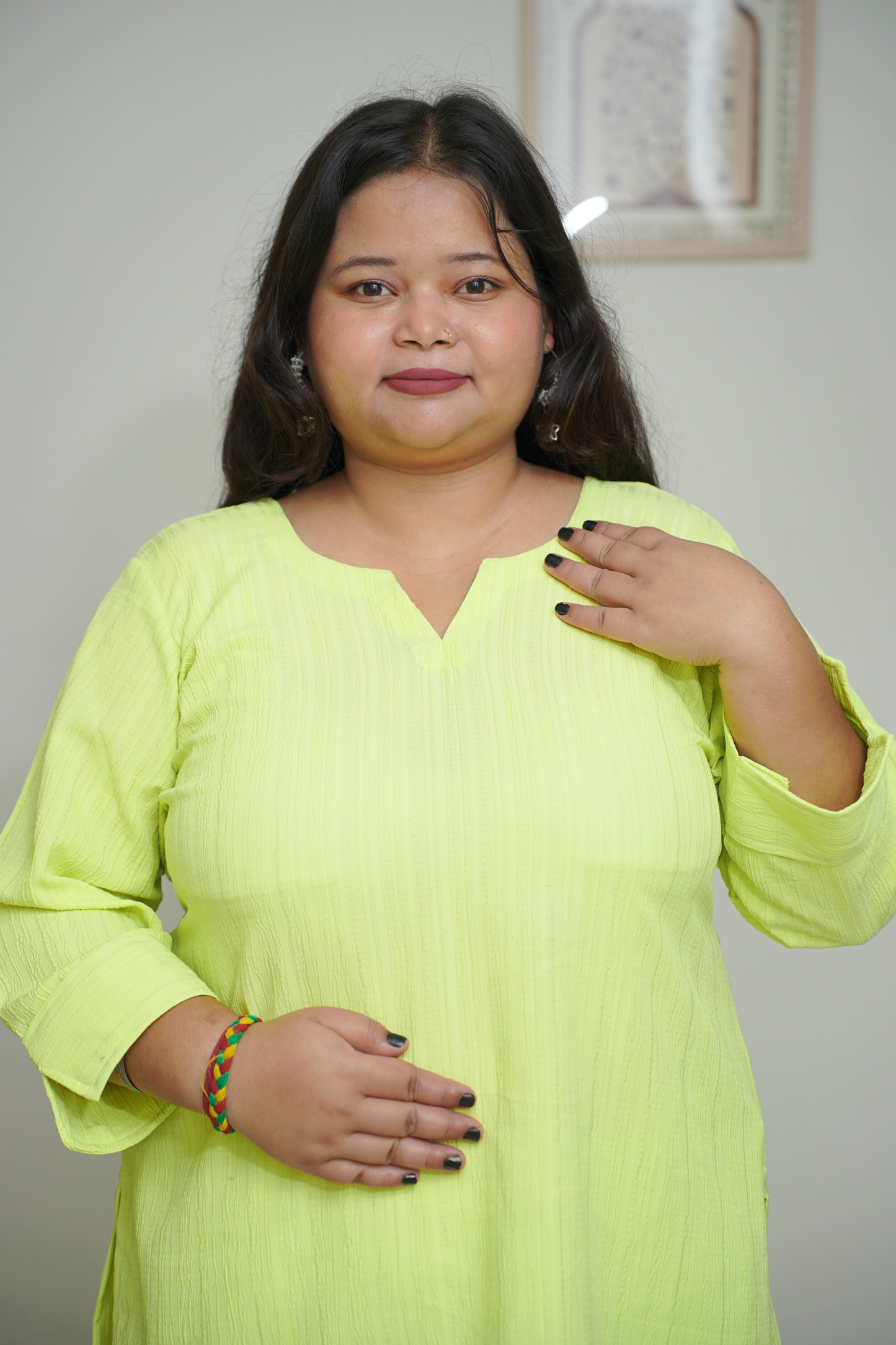 Women Plus Size Neon Anti Wrinkle Co-ord Set with Pockets