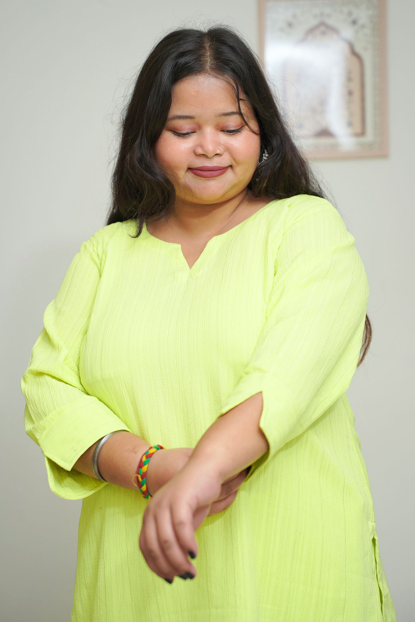 Women Plus Size Neon Anti Wrinkle Co-ord Set with Pockets