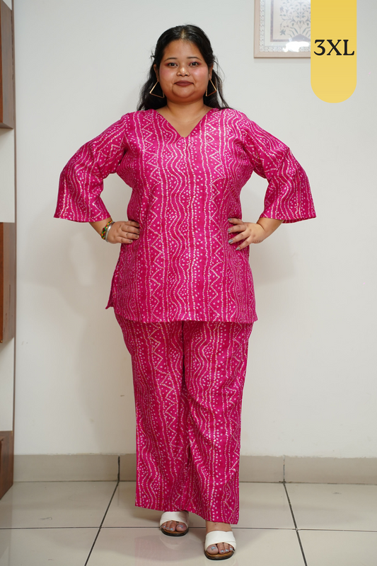 Hot Pink Foiled Modal Co-ord Set