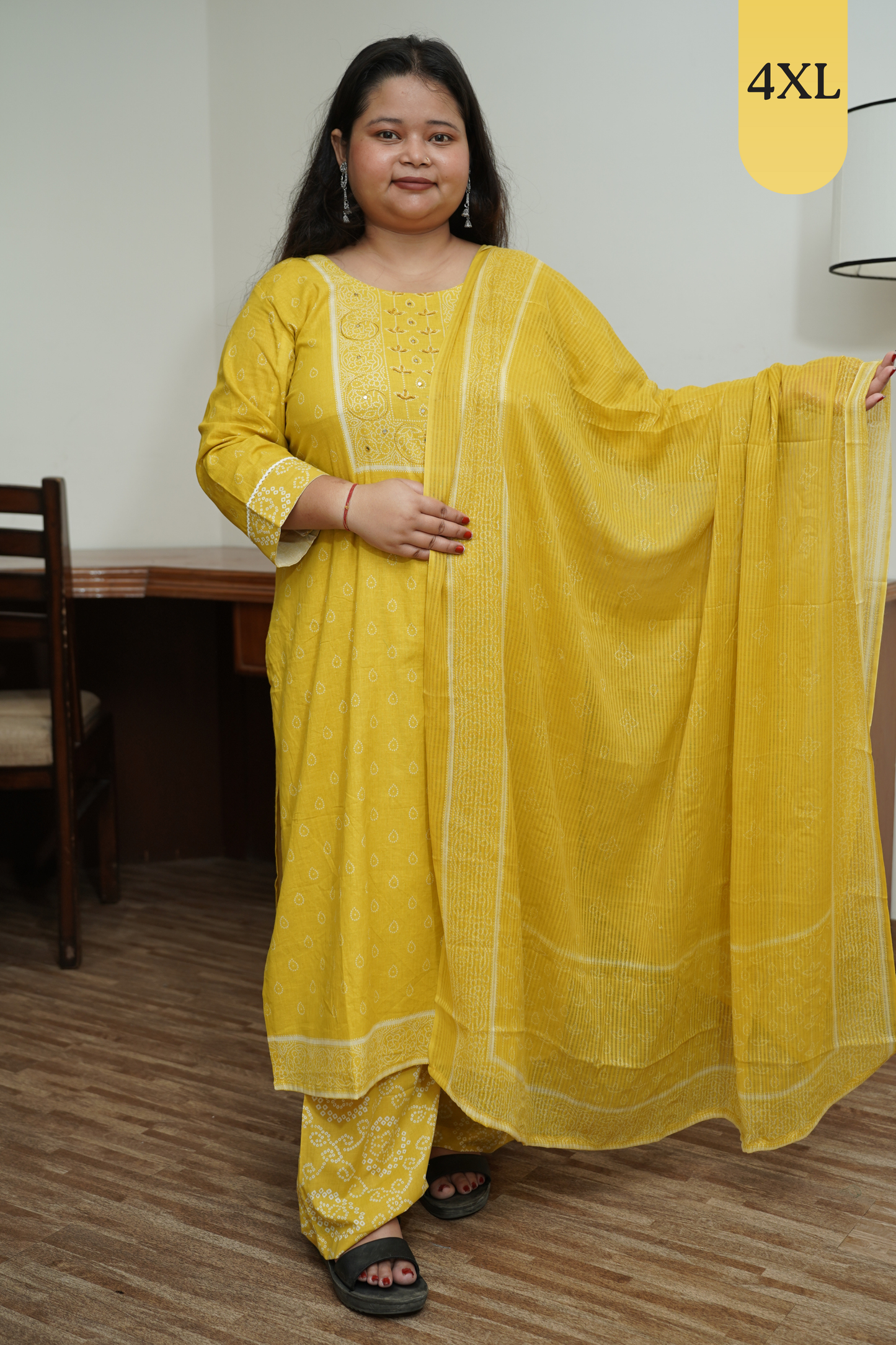Yellow Cotton Suit Set