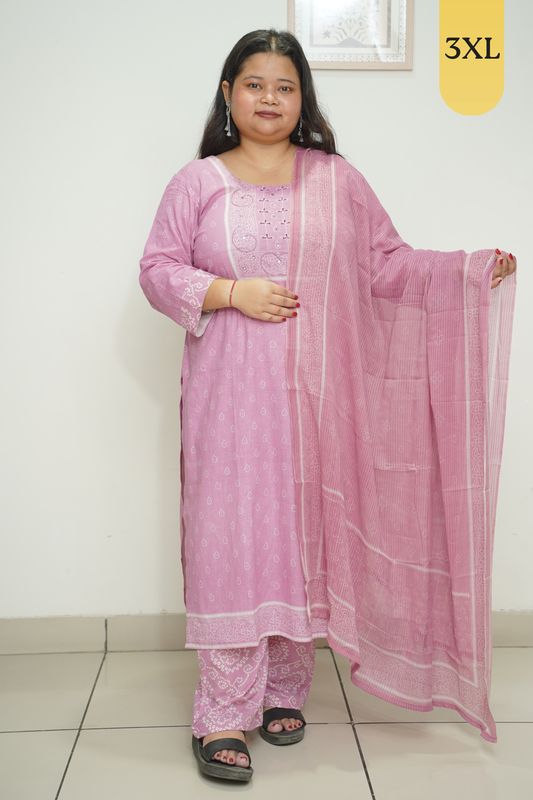 Mauve Block Suit Set