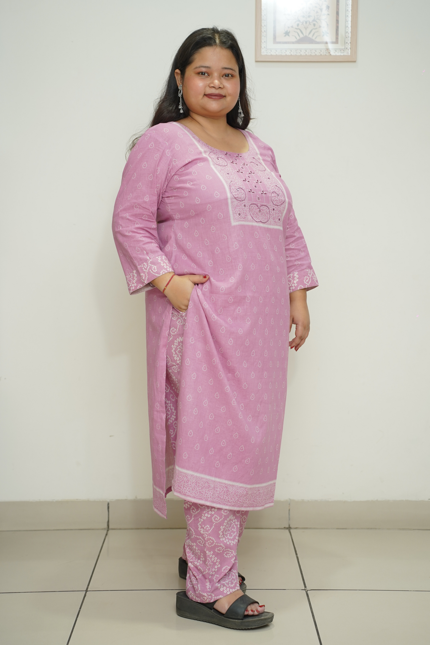 Mauve Block Suit Set