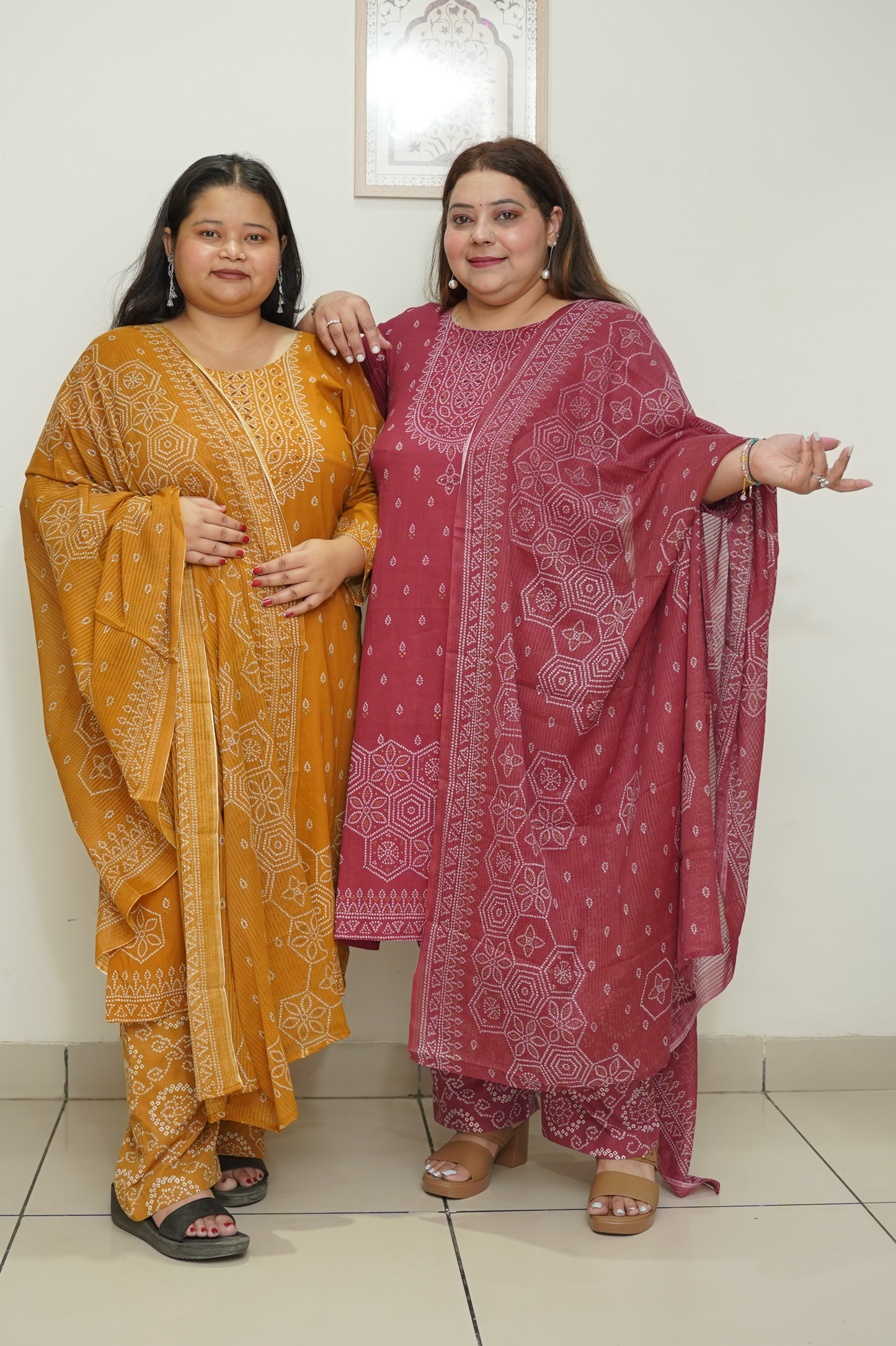 Maroon Jaipuri Print Suit Set