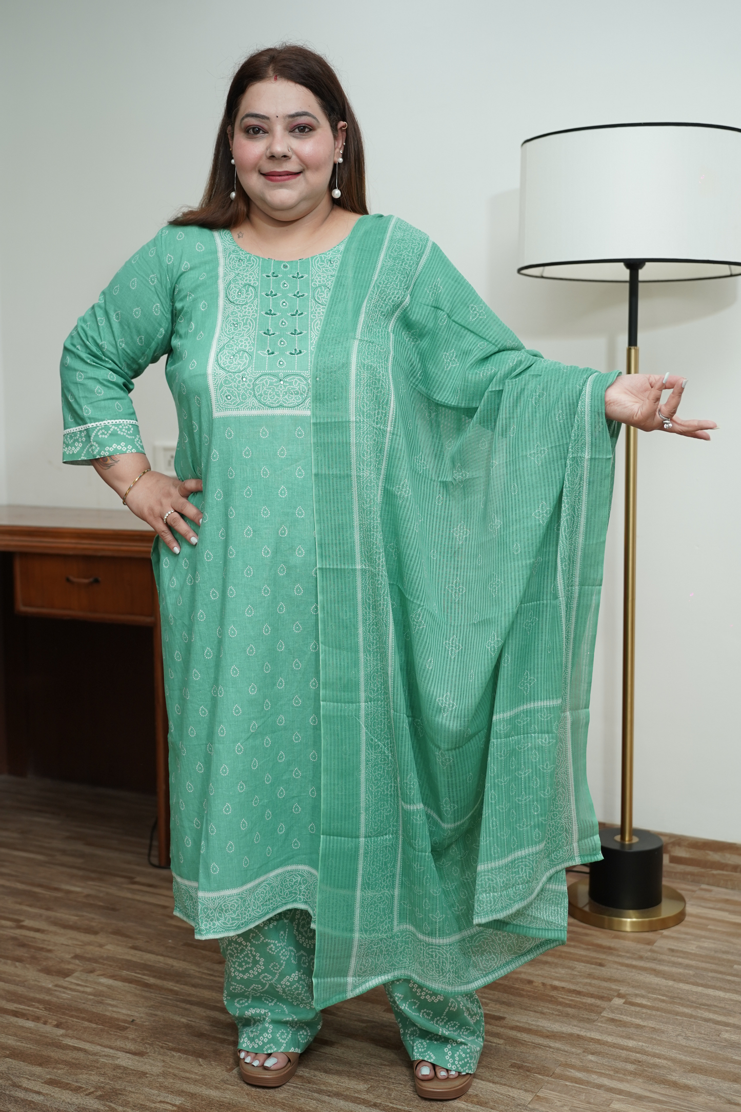 Mint Green Cotton Suit Set