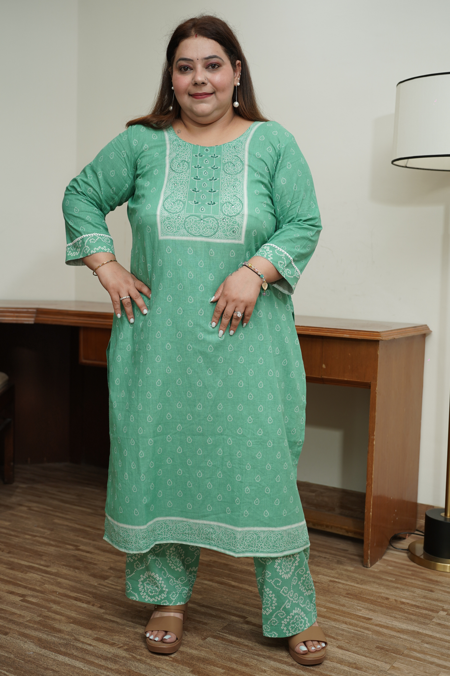 Mint Green Cotton Suit Set