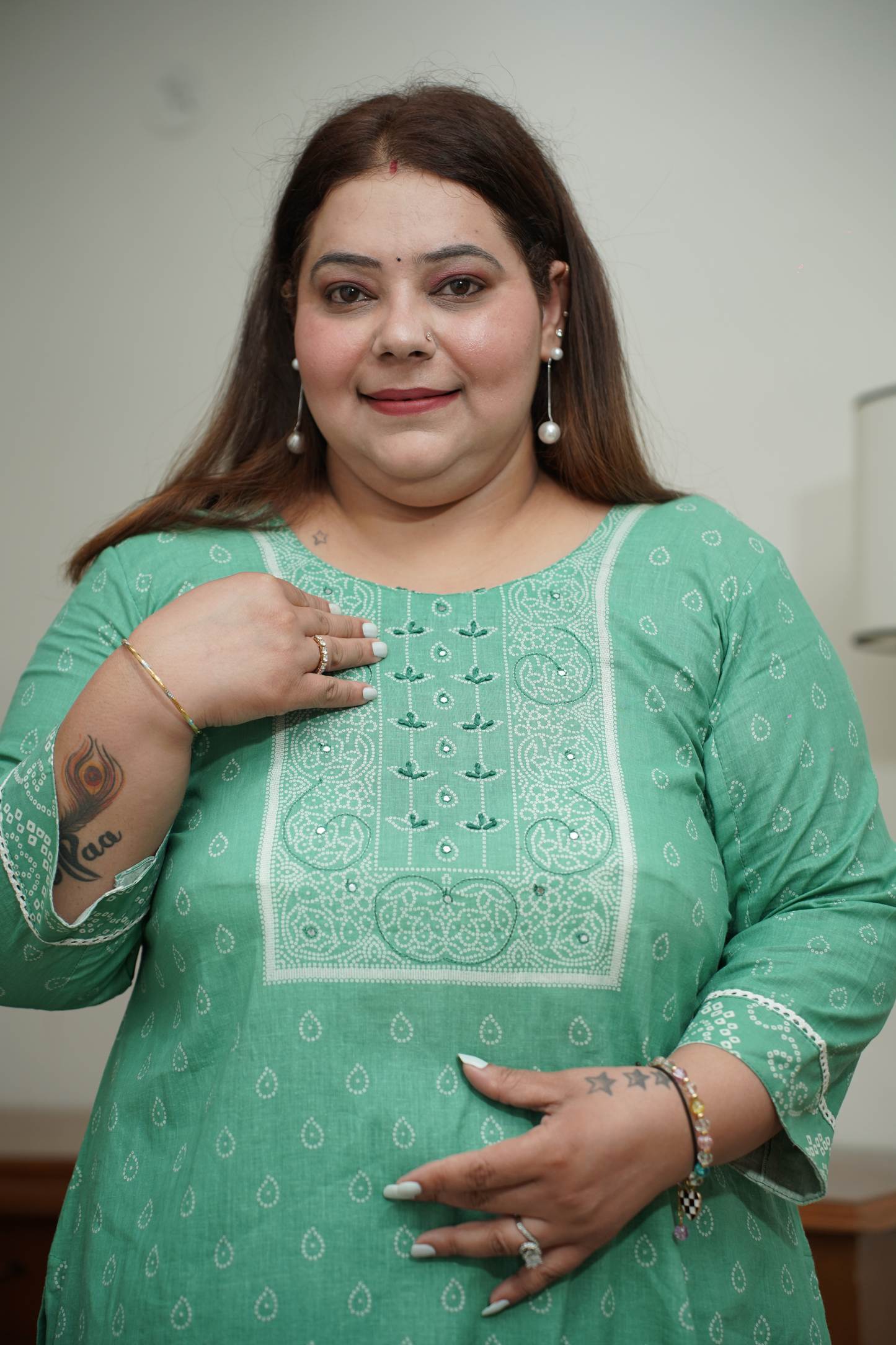 Mint Green Cotton Suit Set