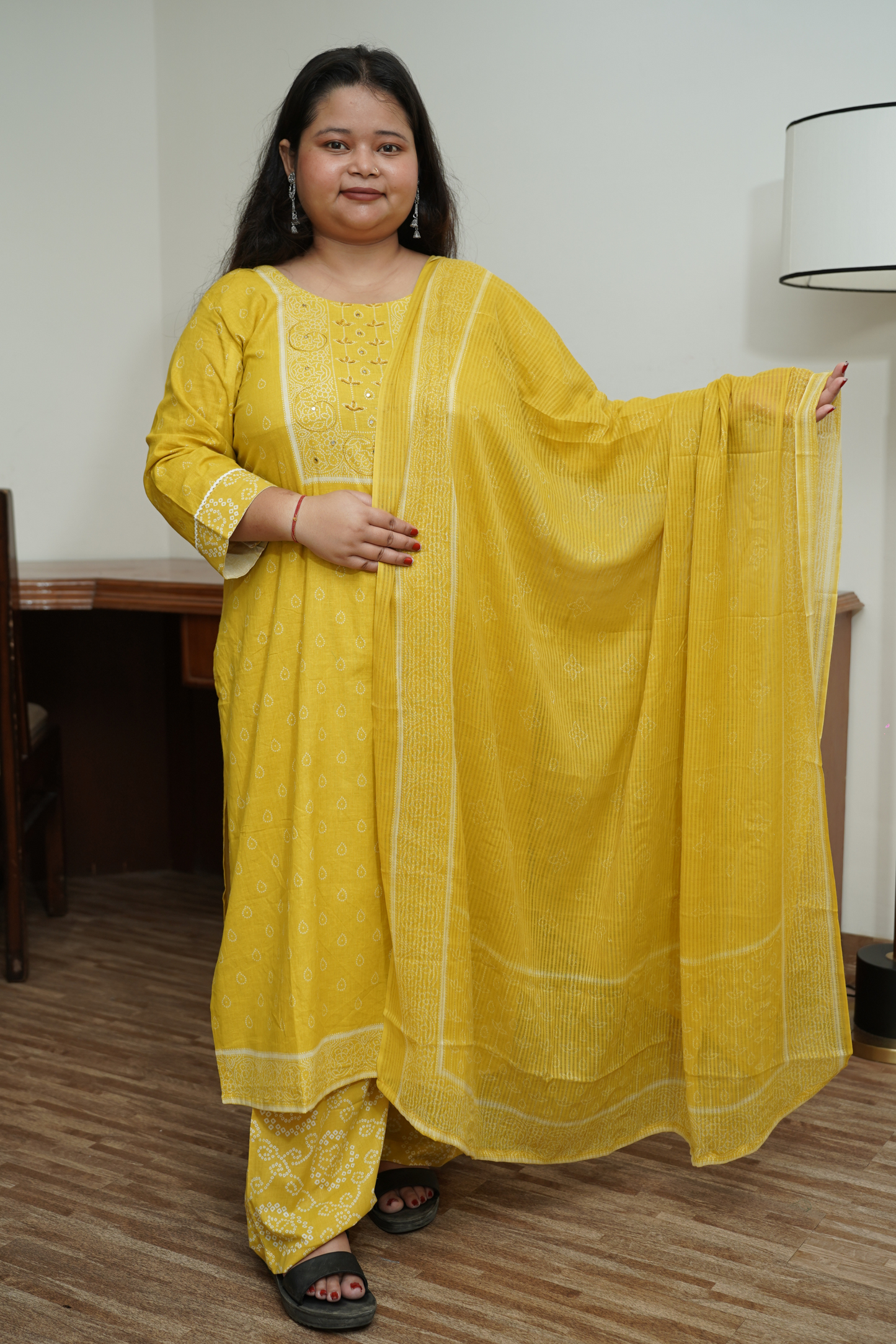 Yellow Cotton Suit Set