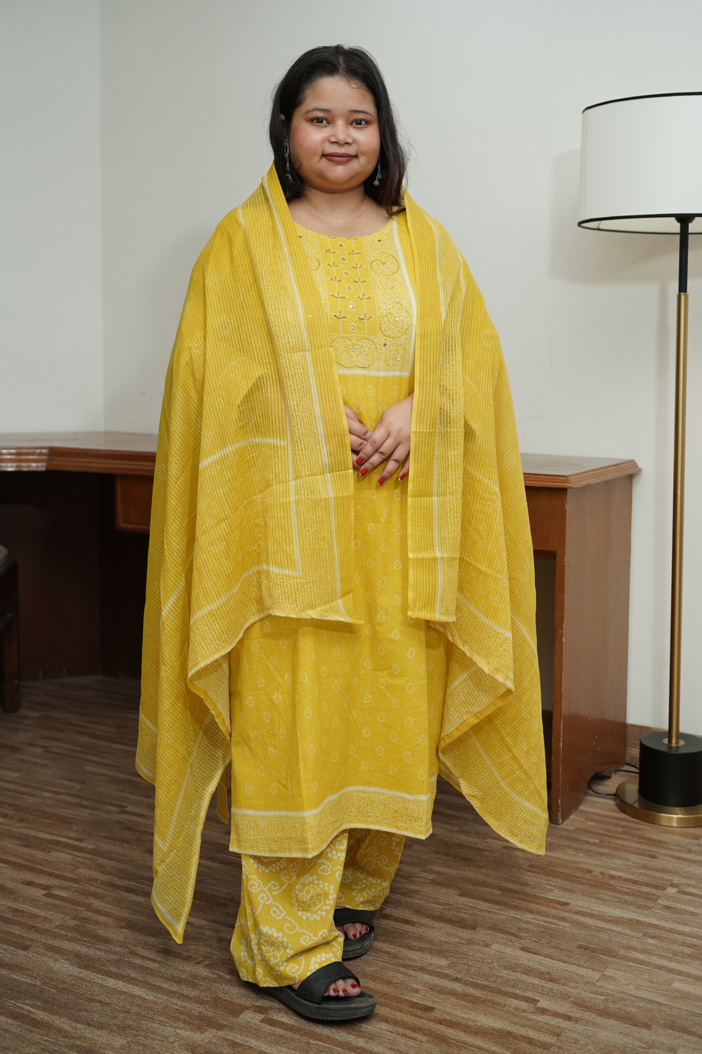 Yellow Cotton Suit Set