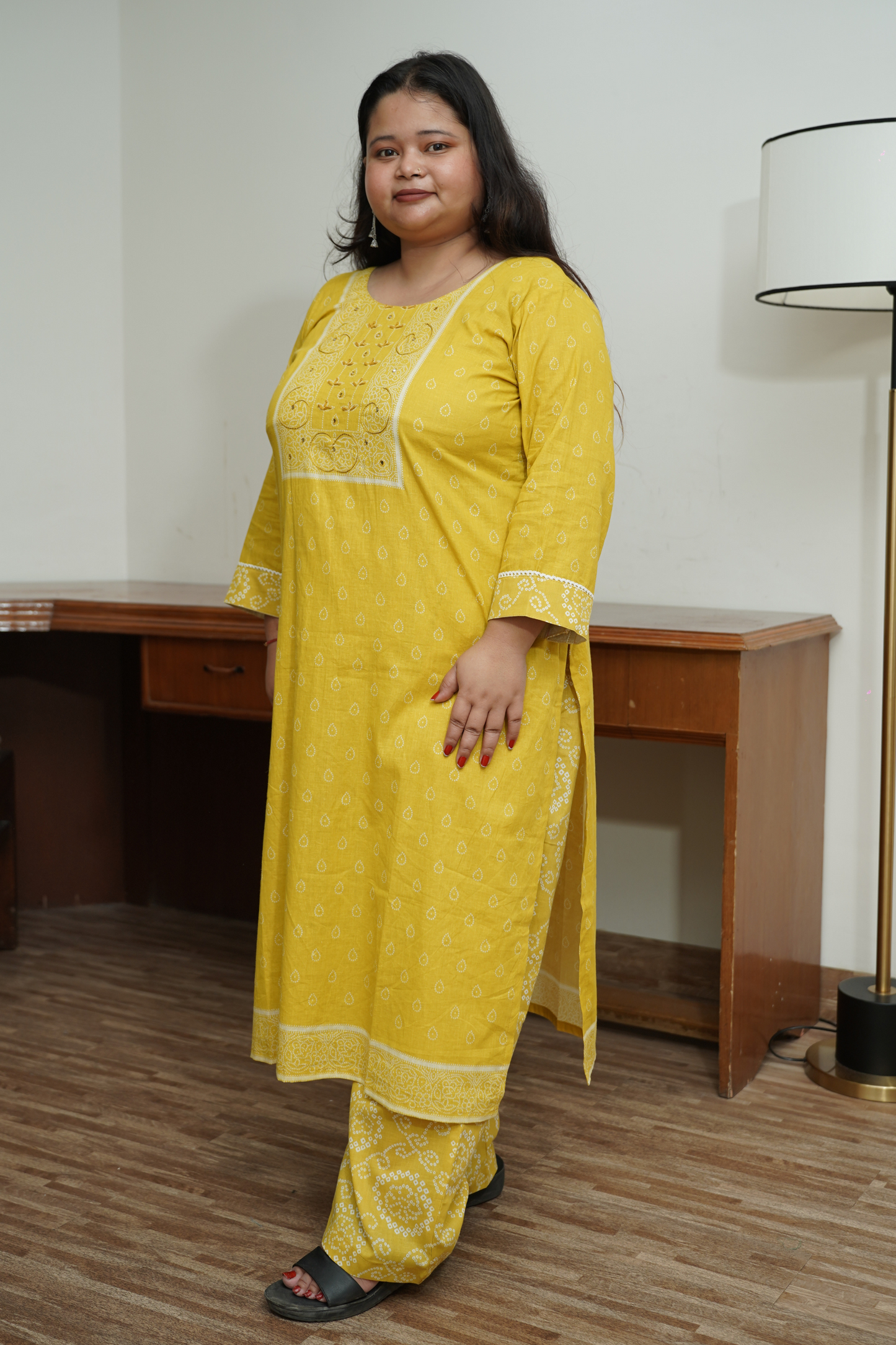 Yellow Cotton Suit Set