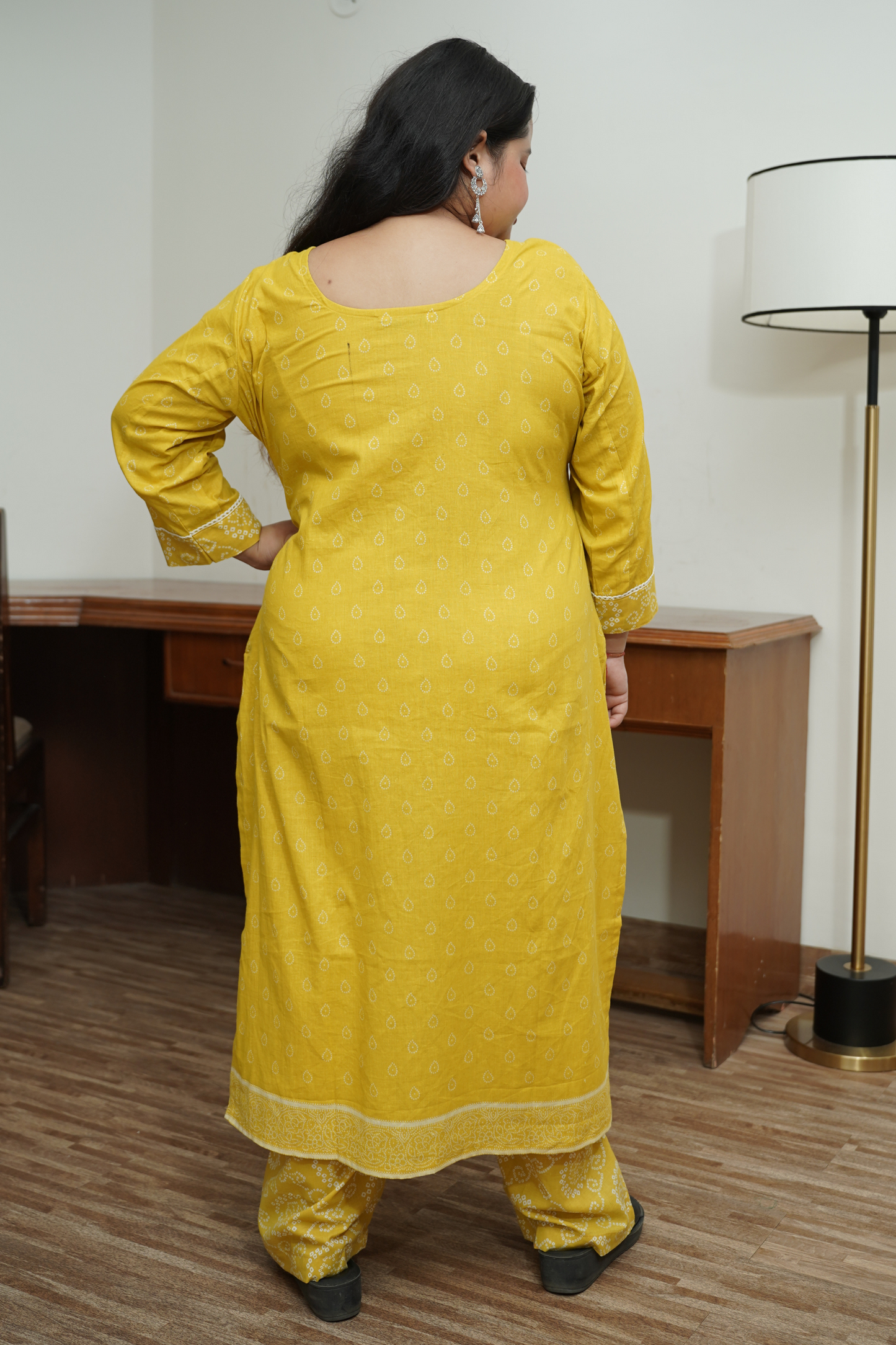 Yellow Cotton Suit Set