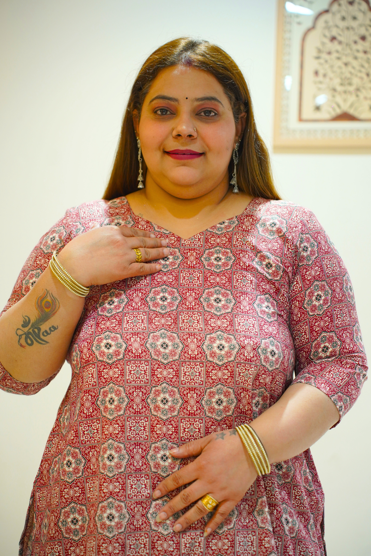 Pink Cotton Block Print Suit Set